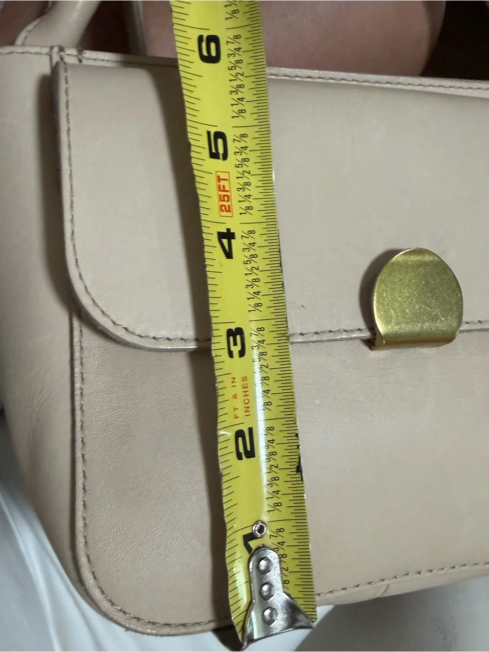 Madewell Cream Mini Top-Handle Crossbody